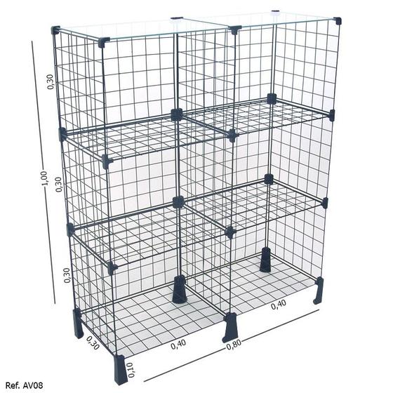 Imagem de Balcão Aramado com Tampo de Vidro 0,80 x 1,00 x 0,30