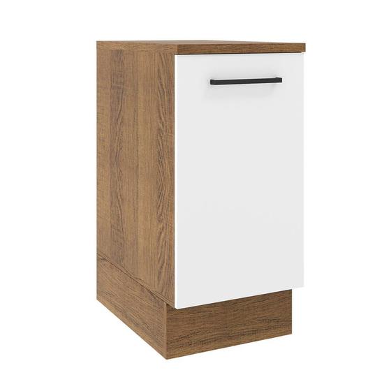 Imagem de Balcão Armário de Cozinha 35 cm 1 Porta Rustic/Branco Agata Madesa