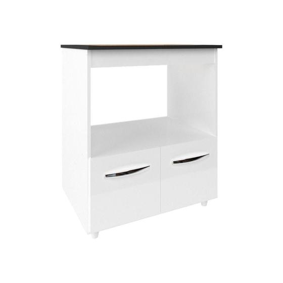 Imagem de Balcão Armário Para Fogão Cooktop 5 Bocas E Forno Elétrico Cozinha Evelyn Mobília Decor Branco