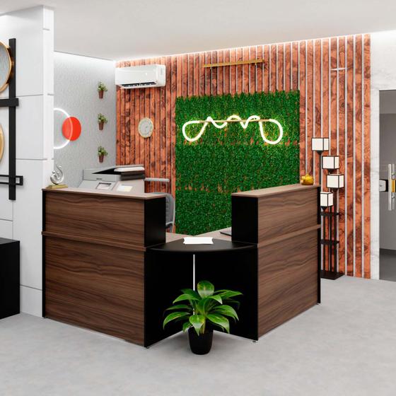 Imagem de Balcão Atendimento De Canto C/ Gaveteiro Recepção 1200x600 NetMobil