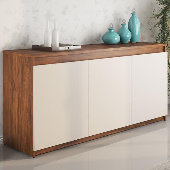 Imagem de Balcão Buffet 3 Portas Camaro Cedro/off White - Viero Móveis