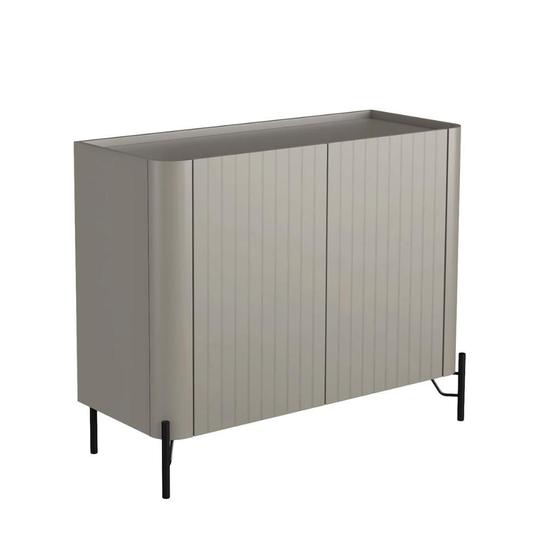 Imagem de Balcão Buffet 98,5cm p/ Sala Porta Brise 100% MDF Pés Metal