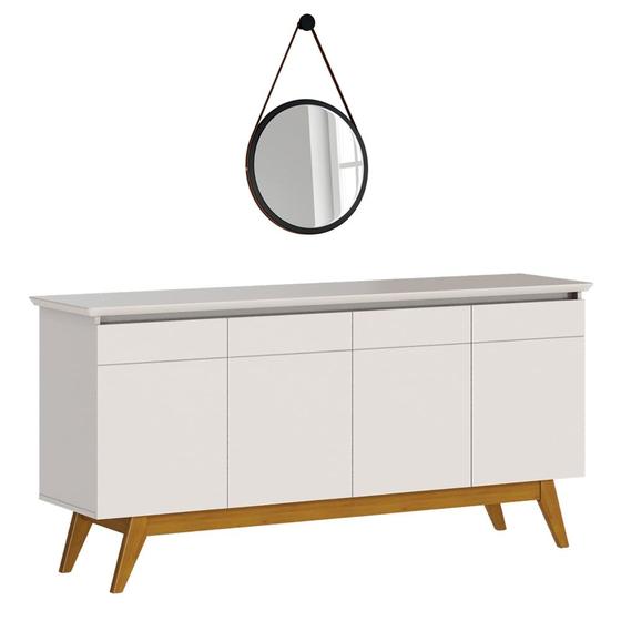 Imagem de Balcão Buffet Classic Com Espelho Adnet 67cm HI01 Off White - Mpozenato