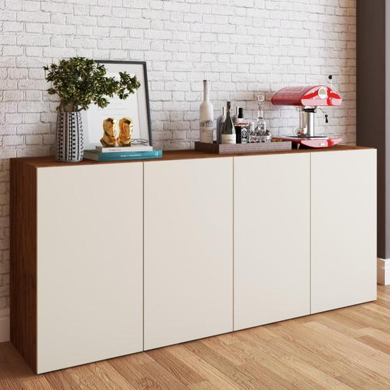 Balcão Buffet Sonhare 4 Portas Seda/off White - Mobilarte Móveis Menor preço em Balcão Buffet Sonhare 4 Portas Seda/off White - Mobilarte Móveis