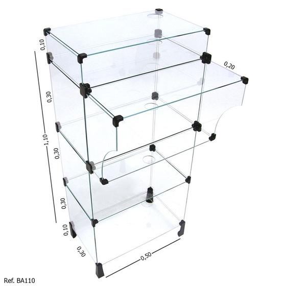 Balcão Caixa Modulado em Vidro - 0,50 x 1,10 x 0,30 é boa?