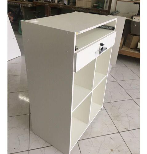 Balcão Caixa Teclado Branco 100% Mdf (recepção Valet Gaveta) Menor preço em Balcão Caixa Teclado Branco 100% Mdf (recepção Valet Gaveta)