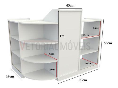 Imagem de Balcão Caixa Vitrine Modular M1 Mdp (expositor, Loja)