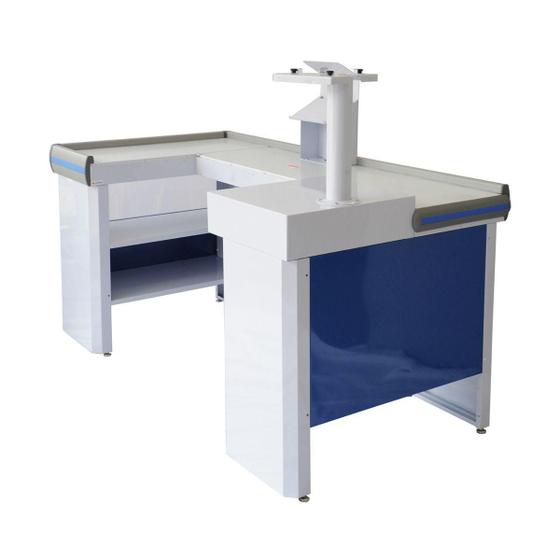Menor preço em Balcão Check Out Venâncio CCK15 Comercial 1.5m Branco/Azul