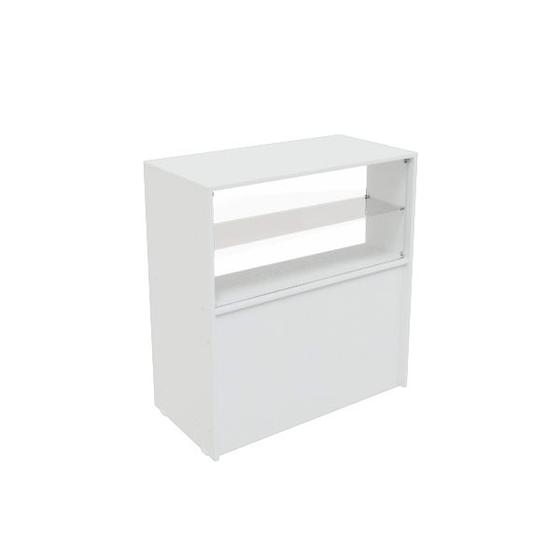 Imagem de Balcão Com Prateleira De Vidro MDF Modelo Misto New 89x95x45 cm Comac