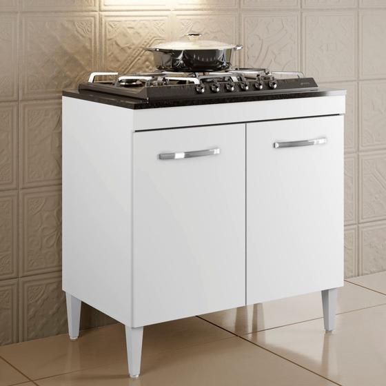 Imagem de Balcao Cooktop 05 Bocas Sevilha Branco 2 Portas Kaiki Móveis