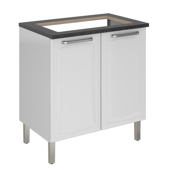 Balcão Cozinha Itatiaia Tarsila para Cooktop 5 Bocas 2 Portas Branco