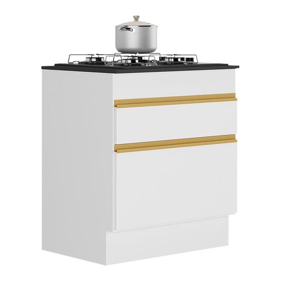 Imagem de Balcão Cozinha para Cooktop 70cm com Rodapé  1 Porta 1 Gaveta Veneza Multimóveis V2118