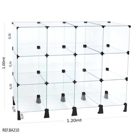 Imagem de Balcão de Atendimento Modulado em Vidro -1,00 x 1,20 x 0,30