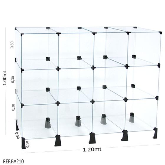 Imagem de Balcão de Atendimento Modulado em Vidro -1,20 x 1,00 x 0,30