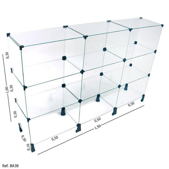 Imagem de Balcão de Atendimento Modulado em Vidro - 1,50 x 1,00 x 0,30