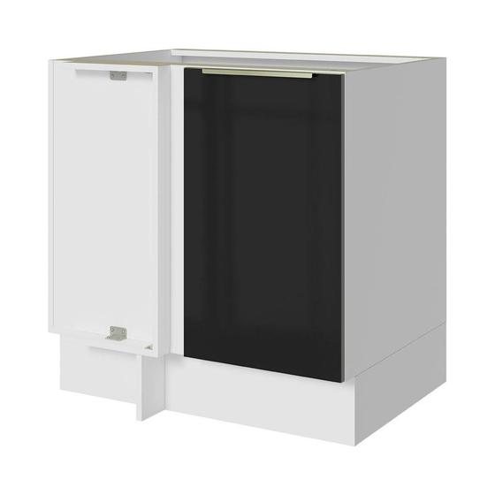 Imagem de Balcão de Canto Madesa Lux 1 Porta - Branco/Preto