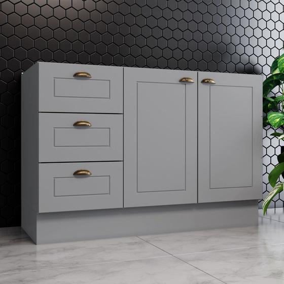 Imagem de Balcão de Cozinha 120 Cm 2 Portas 3 Gavetas Amy Casa 812