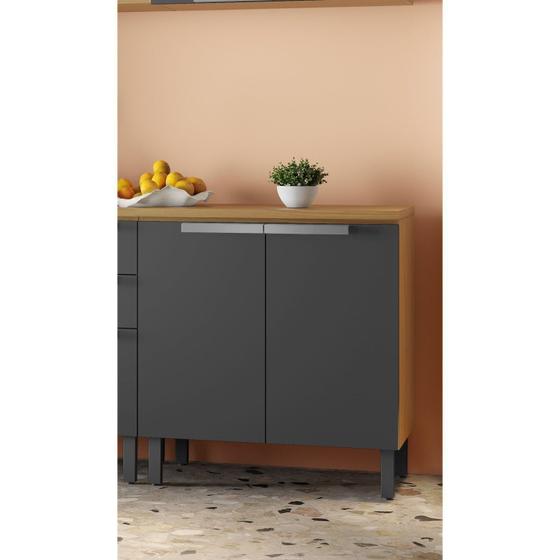 Imagem de Balcão de Cozinha 80cm 2 Portas em Mdf com Tampo New Porto Itatiaia