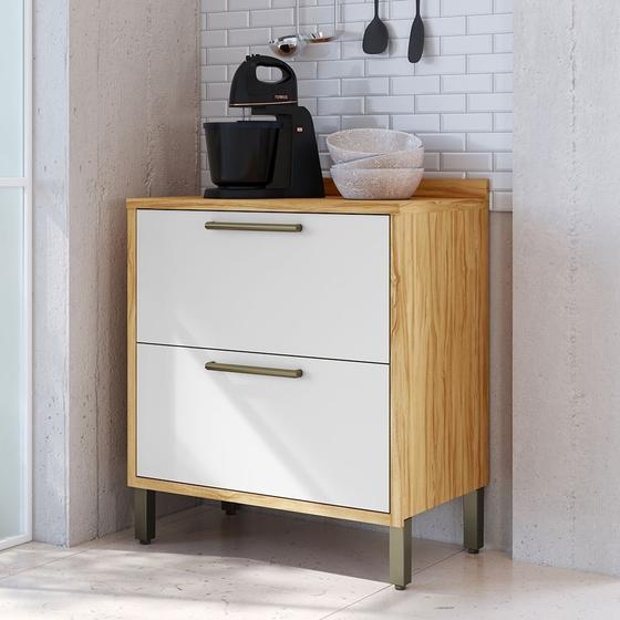 Imagem de Balcão de Cozinha 80cm com 1 Porta Basculante 1 Gavetão e Tampo 100% Mdf Vicenza Espresso Móveis