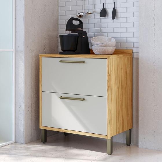 Imagem de Balcão de Cozinha 80cm com 1 Porta Basculante 1 Gavetão e Tampo 100% Mdf Vicenza Espresso Móveis