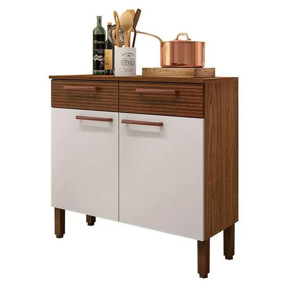 Imagem de Balcão de Cozinha 90CM Nala 2 Portas 2 Gavetas - Kits Paraná
