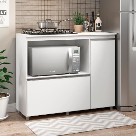Balcão de Cozinha para Cooktop 4 Bocas 2 Portas Nicho Formo Microondas