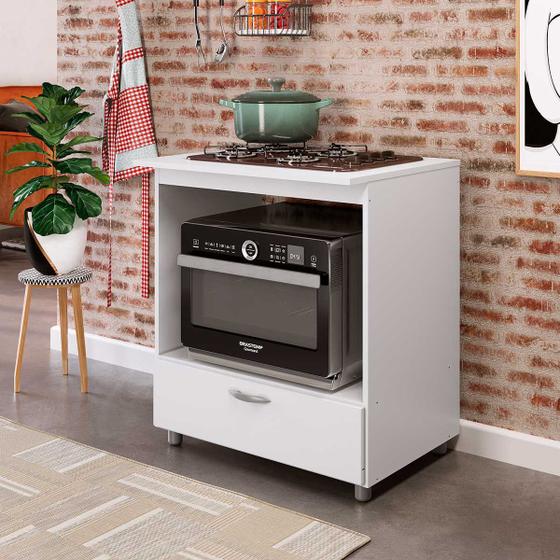 Balcão de Cozinha para Forno e Cooktop 4 Bocas Com Gaveta Branco - Completa Móveis é boa?