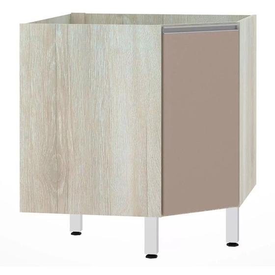 Imagem de Balcão de Cozinha sem tampo Canto Diagonal Luciane 1 Porta Lis Luciane Móveis