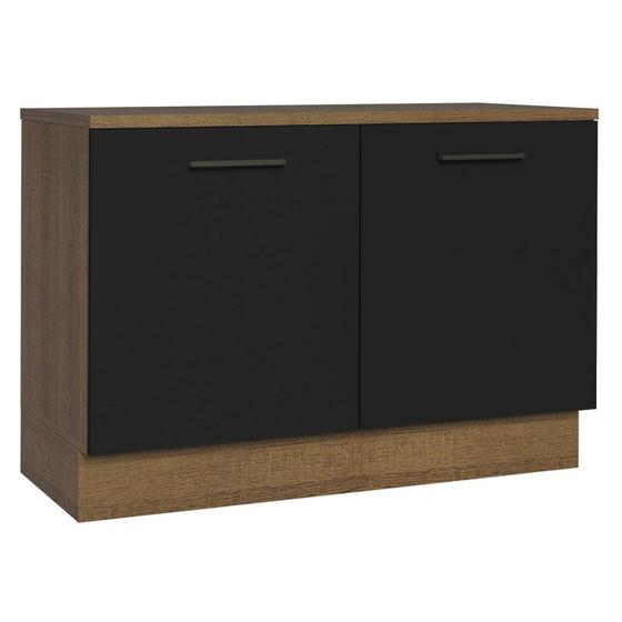 Imagem de Balcão de Pia Cozinha 2 Portas (Com Tampo) Rustic/Preto Agata Madesa
