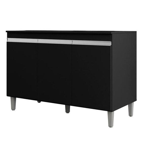 Imagem de Balcão De Pia Manu Com Tampo 120 Cm Preto Fosco - Ajl