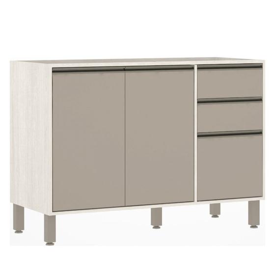 BalcAo de Pia sem Tampo para Cozinha 120cm 2 Portas de Abrir, 3 Gavetas Linea Luciane MA³veis Menor preço em BalcAo de Pia sem Tampo para Cozinha 120cm 2 Portas de Abrir, 3 Gavetas Linea Luciane MA³veis
