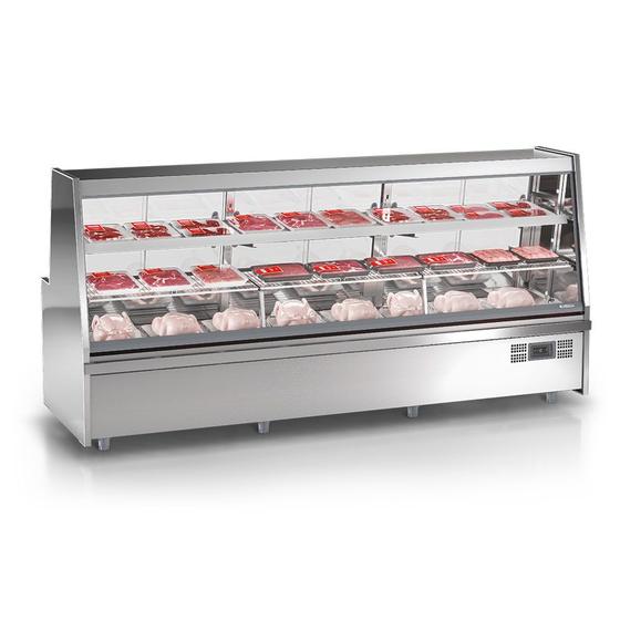 Imagem de Balcão Expositor Frigorífico Avícola Linha Turino GRTA-300AI Aço Inox 220V Gelopar