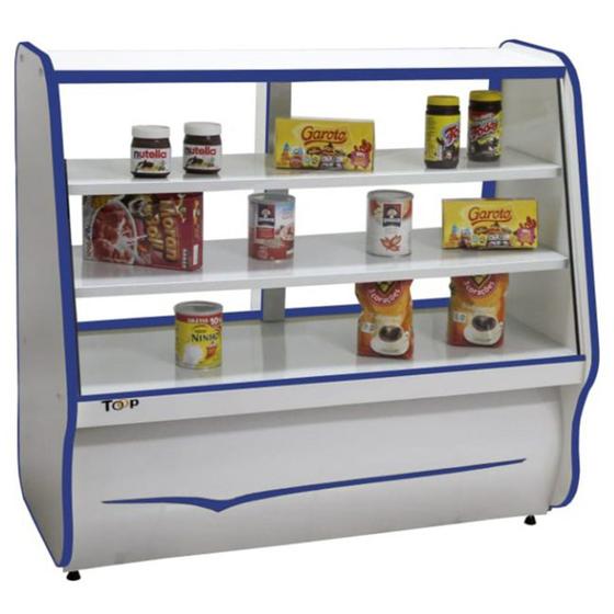 Balcão Expositor Vitrine Seco Toop 1,20m Azul - Ormifrio Menor preço em Balcão Expositor Vitrine Seco Toop 1,20m Azul - Ormifrio