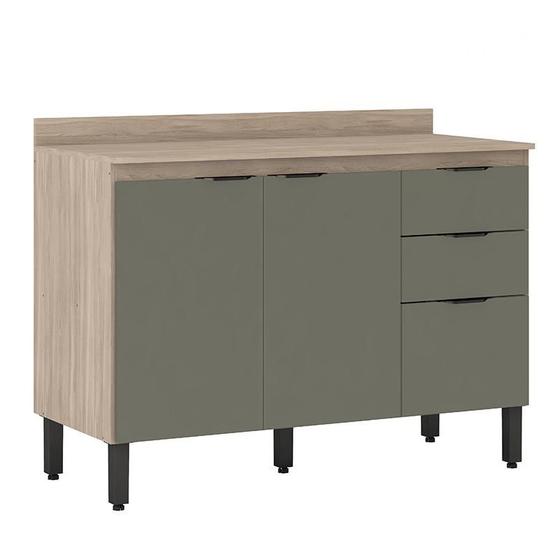 Balcão Firenze Pia 120cm 3 Portas 2 Gavetas Avena/Menta com Tampo MDP - Demóbile Menor preço em Balcão Firenze Pia 120cm 3 Portas 2 Gavetas Avena/Menta com Tampo MDP - Demóbile