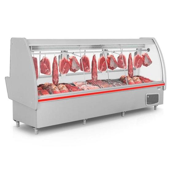 Imagem de Balcão Frigorífico Açougue com Depósito POP GAPS-310D Cinza Gelopar 3.10m Iluminação em LED