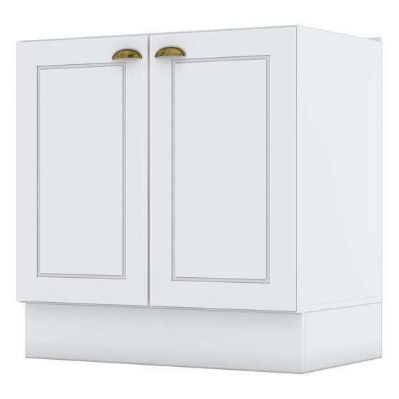 Balcão Gabinete 80cm 2 Portas sem Tampo 100% MDF Americana Branco - Henn Menor preço em Balcão Gabinete 80cm 2 Portas sem Tampo 100% MDF Americana Branco - Henn