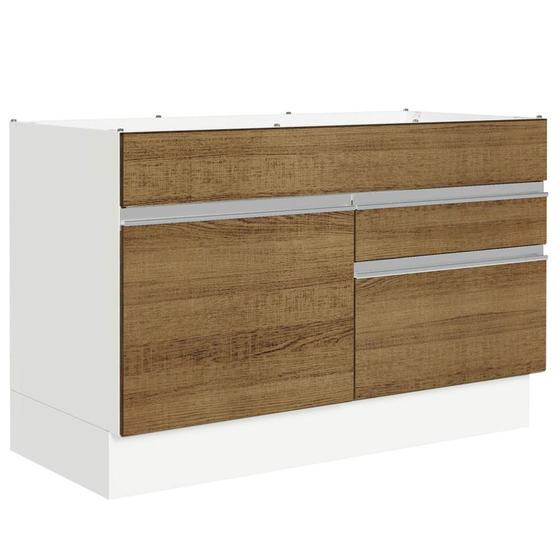 Balcão Gabinete de Pia 120 x 60 cm 1 Porta 2 Gavetas Branco/Rustic (Sem Tampo) Glamy Madesa é boa?