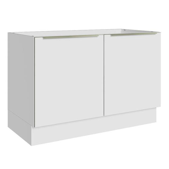 Imagem de Balcão Gabinete de Pia Madesa Lux 120 cm 2 Portas (Sem Tampo) - Branco/Branco Veludo