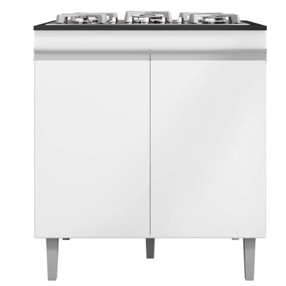 Imagem de Balcão Gabinete Emma Cooktop 2 Portas para Cozinha Branco