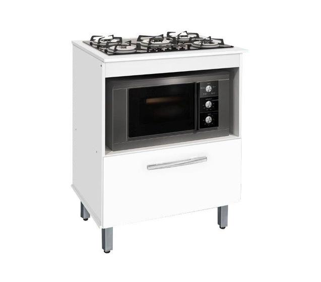 Imagem de Balcao / Gabinete p/ cooktop 05 bocas e p/ Forno Bur. Branco