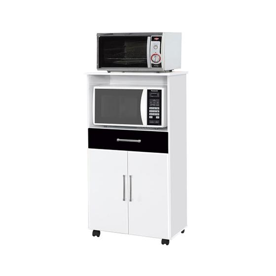 Balcão Ipê Branco/ Preto para Cozinha Duplo Micro-Ondas e Forno 2 Portas e 1 Gaveta - Móveis Primus é boa?