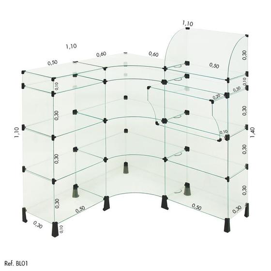 Imagem de Balcão L Modulado com Caixa 1,10 x 1,10 x 0,30