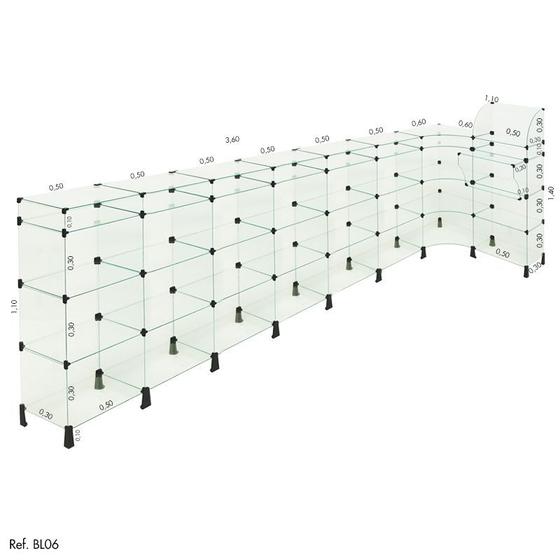 Imagem de Balcão L Modulado com Caixa 3,60 x 1,10 x 1,10