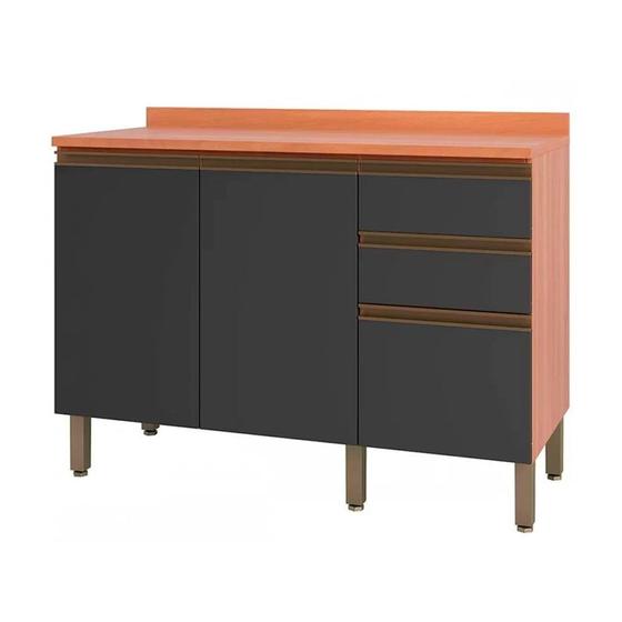 Imagem de Balcão Macadâmia 120cm com Tampo 2 Portas 3 Gavetas 914103 Telasul