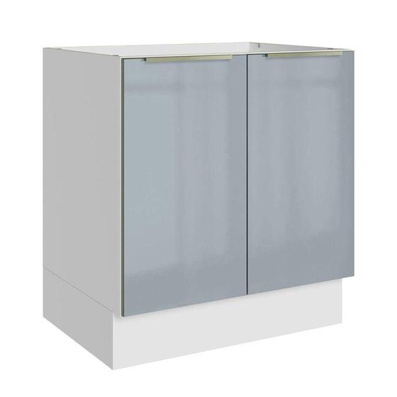 Imagem de Balcão Madesa Lux 70 cm 2 Portas - Branco/Cinza (Sem Tampo)