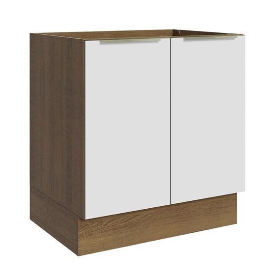 Imagem de Balcão Madesa Lux 70 cm 2 Portas - Rustic/Branco Veludo (Sem Tampo)