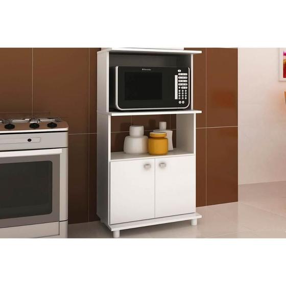 Imagem de Balcão Multiuso Cozinha   BL-3301 c/ 2 Portas e 2 Nichos Branco - Tecno Mobili