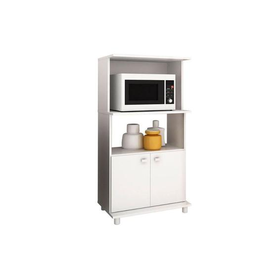 Imagem de Balcão Multiuso Cozinha   BL-3301 c/ 2 Portas e 2 Nichos Branco - Tecno Mobili