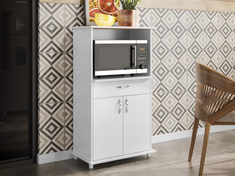 Balcão Multiuso Notável 2 Portas 1 Gaveta Branco Menor preço em Balcão Multiuso Notável 2 Portas 1 Gaveta Branco