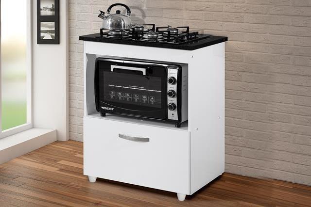 Balcão P/ Cooktop Salvia 5 Bocas Branco Kaiki Menor preço em Balcão P/ Cooktop Salvia 5 Bocas Branco Kaiki